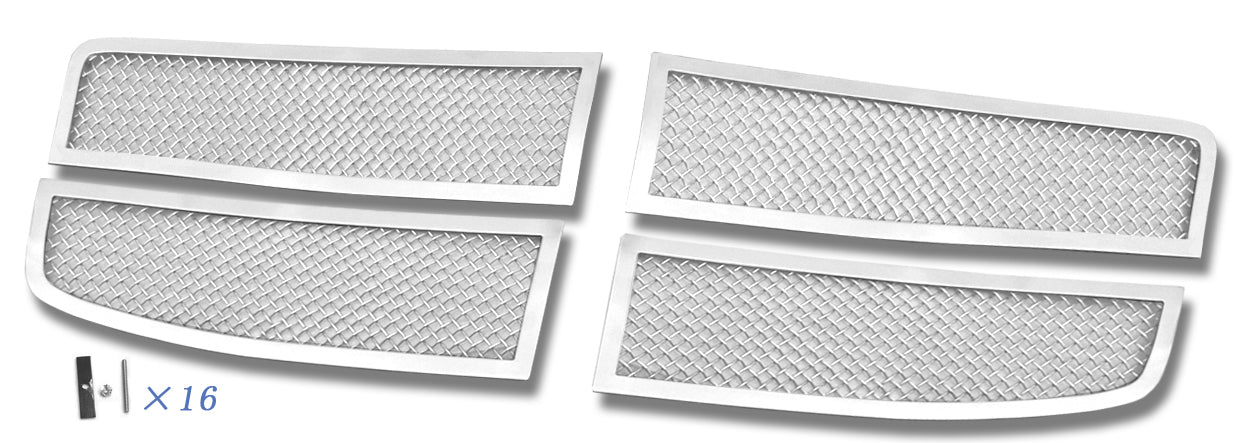 APS Polished Stainless Upper Mesh Grille: Dodge Durango 2007 - 2010
