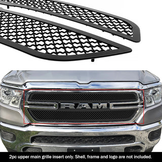 APS Black Stainless Upper Mesh Grille Tradesman: Ram 1500 2019 - 2024