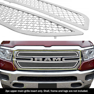 APS Polished Stainless Upper Mesh Grille Tradesman: Ram 1500 2019 - 2024