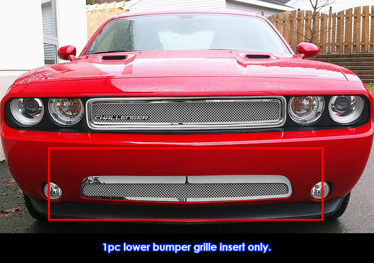 APS Polished Stainless Lower Mesh Grille: Dodge Challenger 2011 - 2014