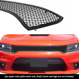 APS Black Stainless Upper Mesh Grille: Dodge Charger 2015 - 2018