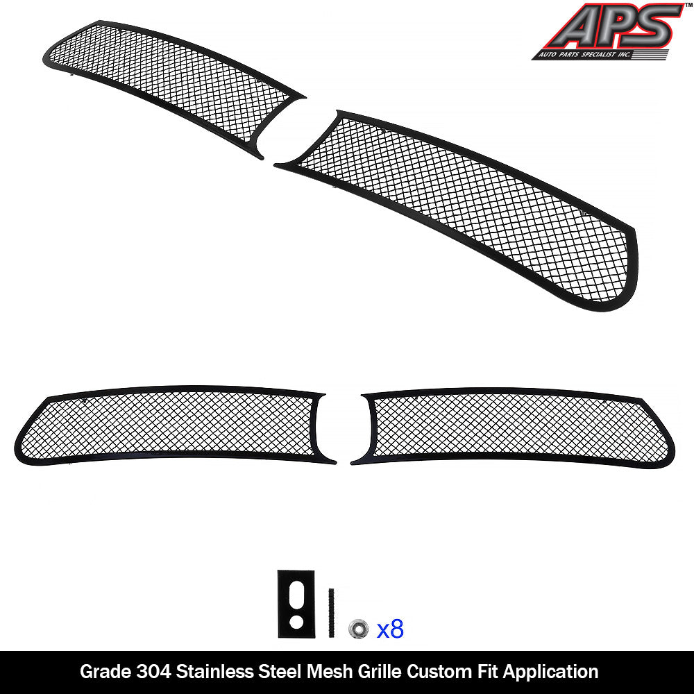 APS Black Stainless Lower Mesh Grille (WITH Adaptive Cruise Control): Dodge Charger 2015 - 2018