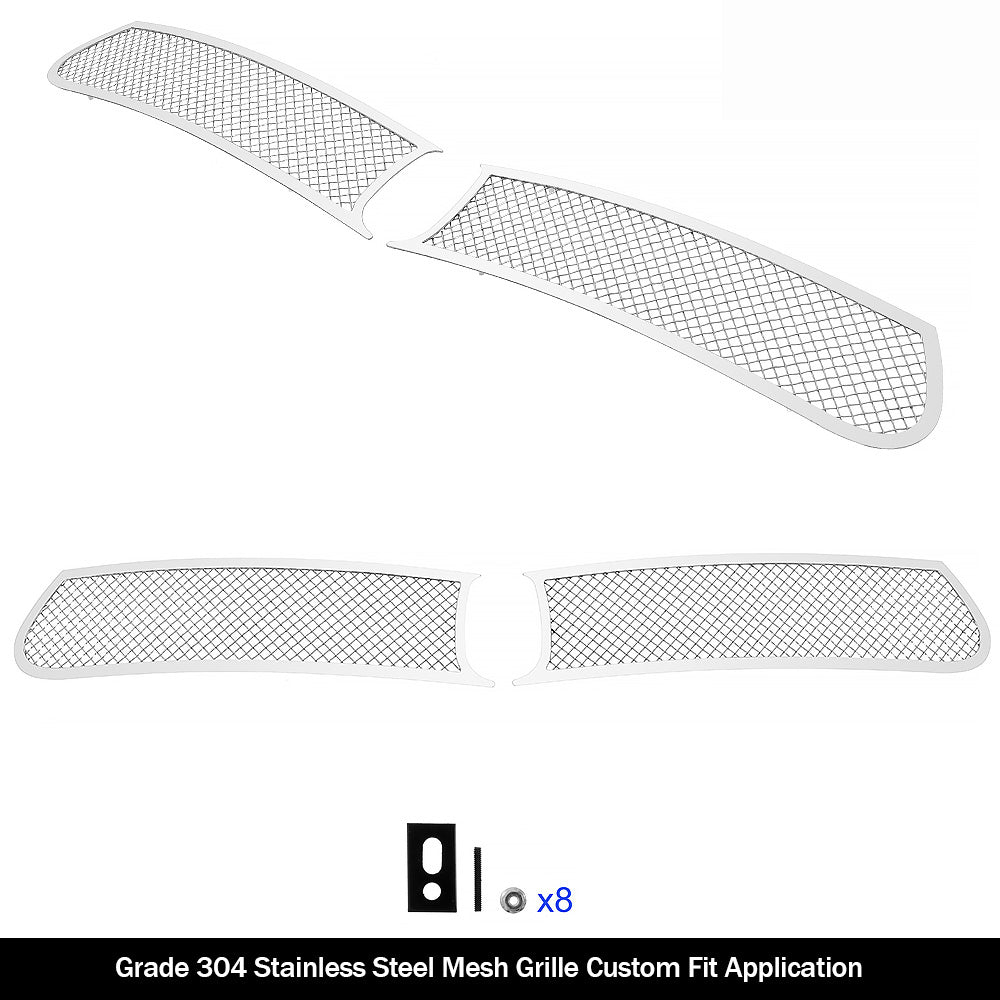 APS Polished Stainless Lower Mesh Grille (WITH Adaptive Cruise Control): Dodge Charger 2015 - 2018