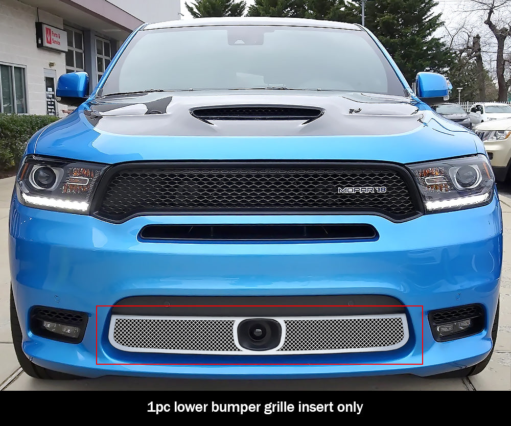 APS Polished Stainless Lower Mesh Grille (WITH Adaptive Cruise Control): Dodge Durango 2018 - 2020