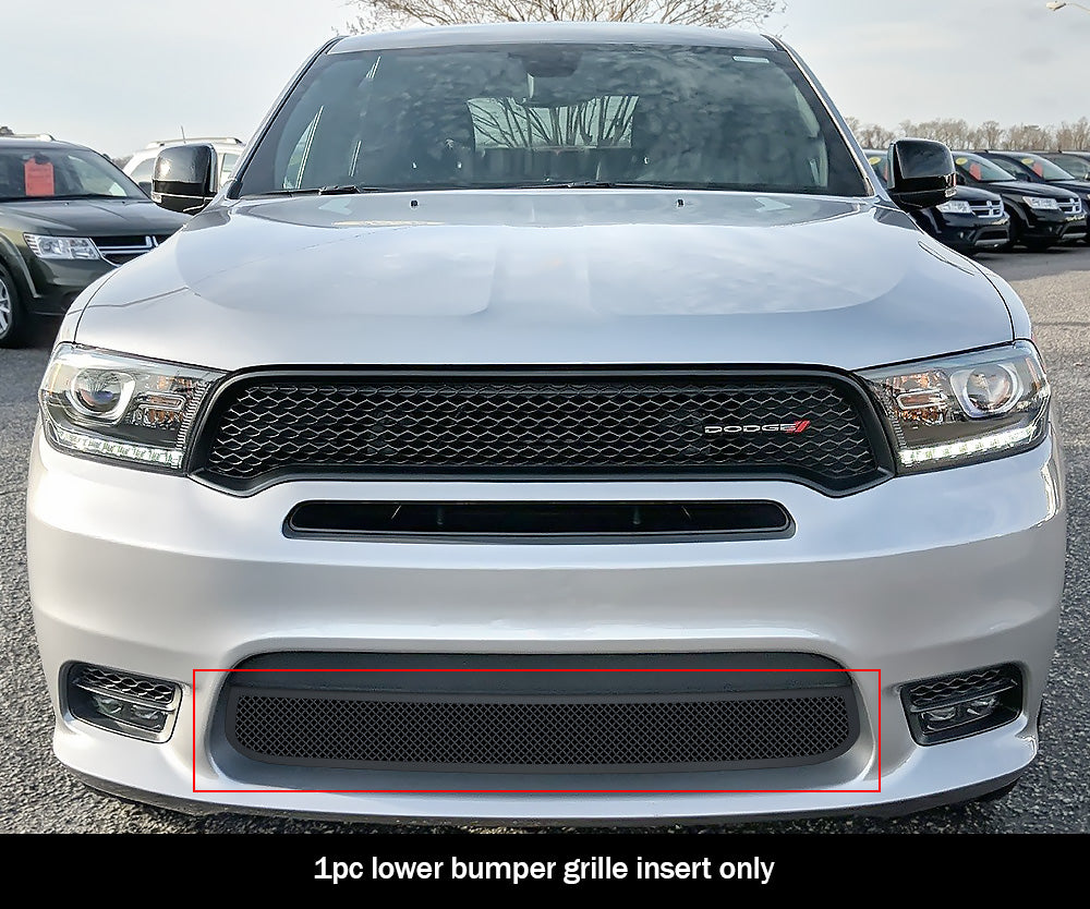 APS Black Stainless Lower Mesh Grille (w/OUT Adaptive Cruise Control): Dodge Durango 2018