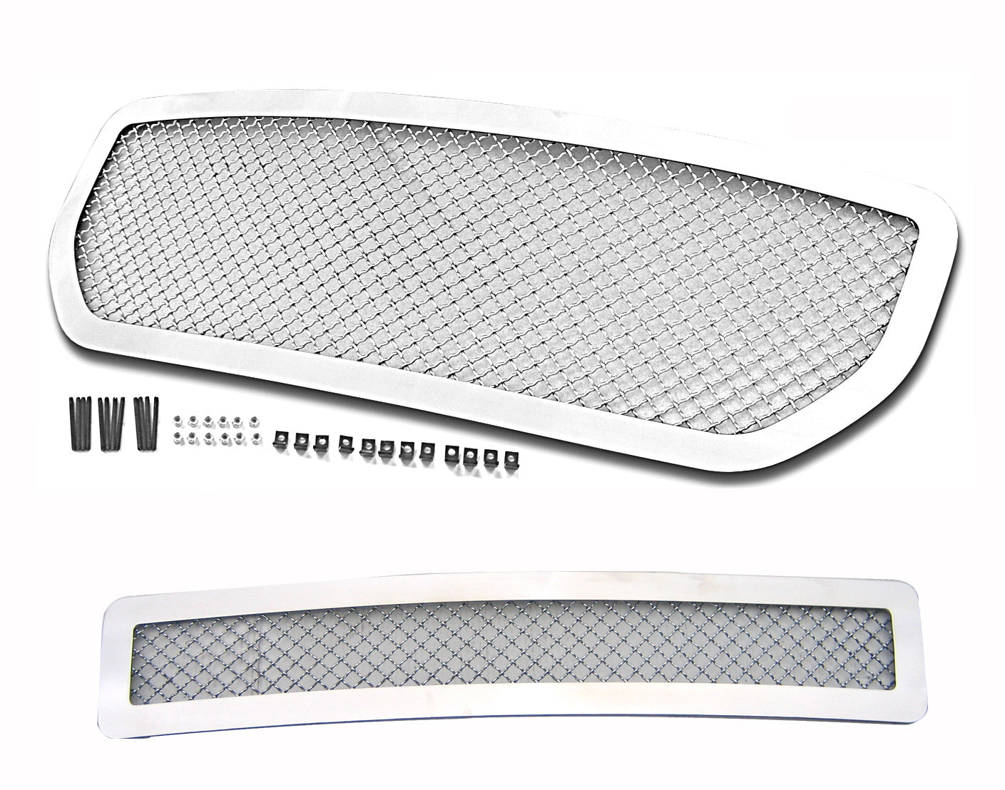 APS Polished Stainless Mesh Grilles (Upper & Lower, 2.5mm): Dodge Magnum 2005 - 2007