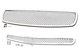 APS Polished Stainless Mesh Grilles (Upper & Lower, 2.5mm): Dodge Charger 2006 - 2010