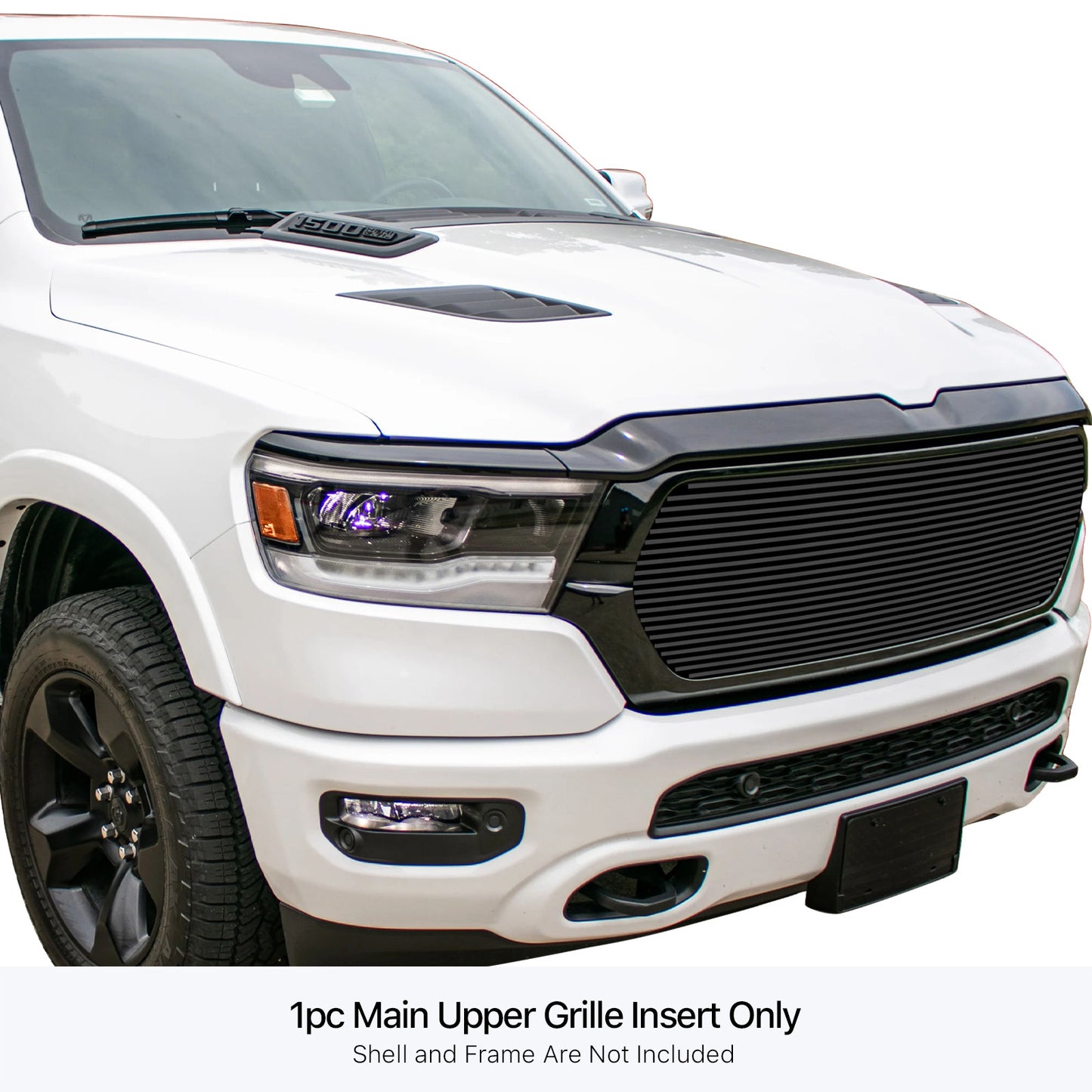APS Black Stainless Upper Billet Grille (Laramie/Lone Star/Big Horn/Tradesman): Ram 1500 2019 - 2024