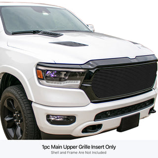 APS Black Stainless Upper Billet Grille (Laramie/Lone Star/Big Horn/Tradesman): Ram 1500 2019 - 2024