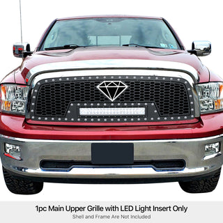 APS Stainless Upper Sheet Grille w/ LED's: Dodge	Ram 1500 2009 - 2012