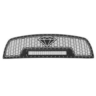 APS Stainless Upper Sheet Grille w/ LED's: Dodge	Ram 1500 2009 - 2012