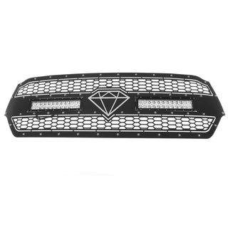 APS Stainless Upper Sheet Grille w/ LED's (Laramie/Lone Star/Big Horn/Tradesman): Ram 1500 2019 - 2024