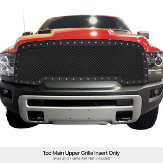 APS Black Stainless Upper Rivet Grille Rebel: Ram 1500 2015 - 2018