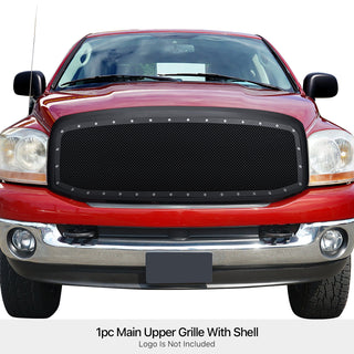 APS Black Stainless Upper Package Grille (Version 1): Dodge Ram 2006 - 2009
