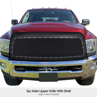 APS Black Stainless Upper Package Grille (Version 2): Dodge Ram 2010 - 2013 (2500 & 3500)
