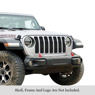 APS Black Stainless Upper Billet Grille: Jeep Wrangler JL 2018 - 2025