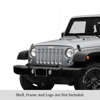 APS Polished Stainless Upper Billet Grille: Jeep Wrangler JK 2007 - 2018
