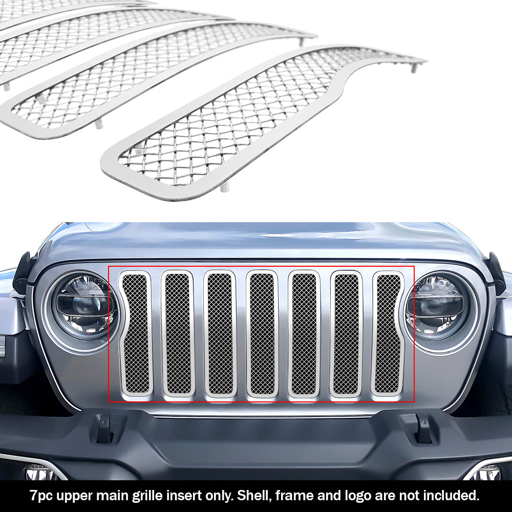 APS Polished Stainless Upper Mesh Grille: Jeep Gladiator 2020 - 2025