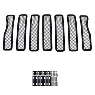 APS Black Stainless Upper Mesh Grille: Jeep Wrangler 2018 - 2025