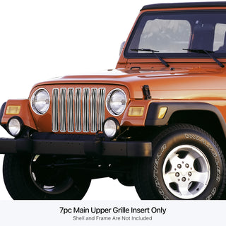 APS Polished Stainless Upper Billet Grille: Jeep Wrangler TJ 1997 - 2006
