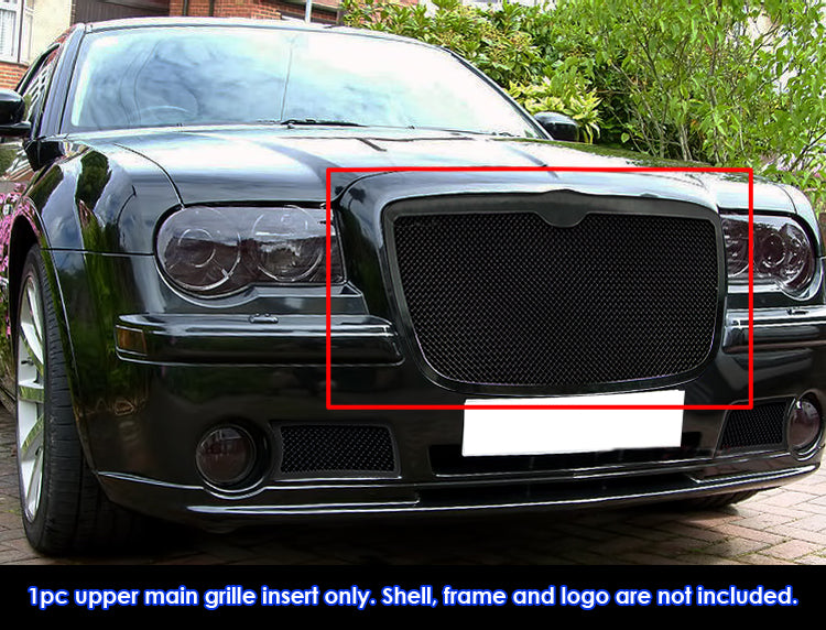 APS Black Stainless Upper Mesh Grille: Chrysler 300 & 300C 2005 - 2010