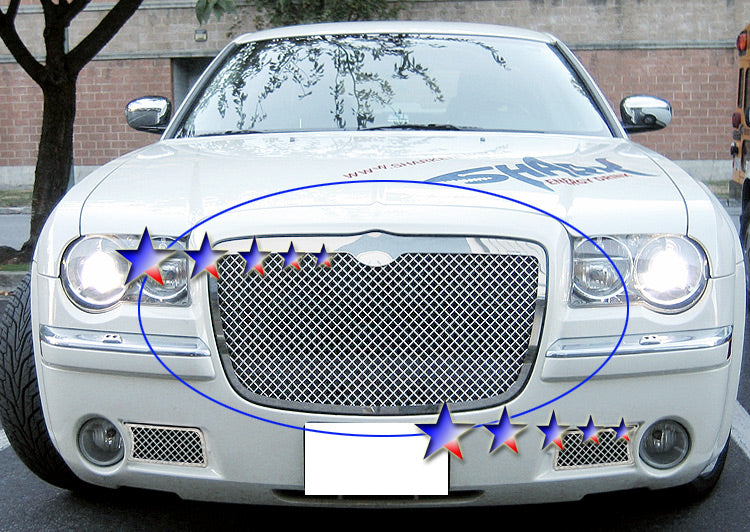 APS Polished Stainless Upper Mesh Grille (2.5mm Wire): Chrysler 300 & 300C 2005 - 2010