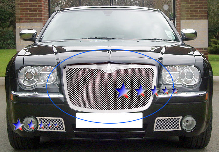 APS Polished Stainless Upper Mesh Grille (1.8mm Wire): Chrysler 300 & 300C 2005 - 2010