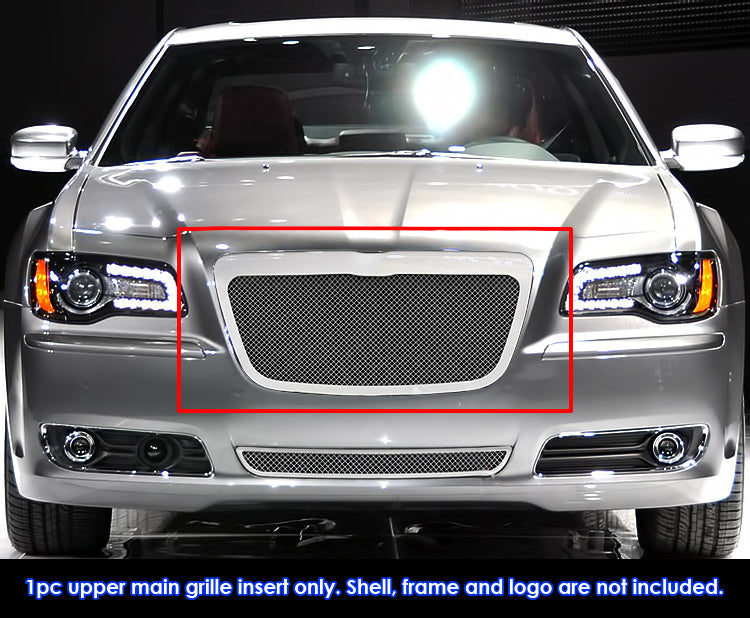 APS Polished Stainless Upper Mesh Grille (1.8mm Wire): Chrysler 300 2011 - 2014