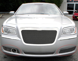 APS Polished Stainless Fog Light Grilles (Version 2) (WITH Adaptive Cruise Control): Chrysler 300 2011 - 2014