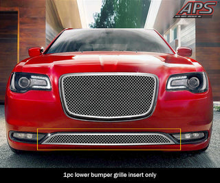 APS Polished Stainless Lower Mesh Grille (w/OUT Adaptive Cruise Control): Chrysler 300 2015 - 2024