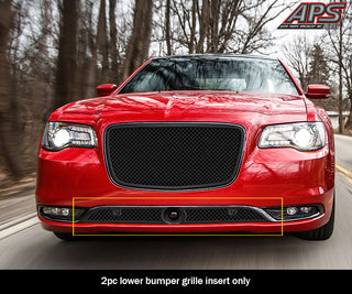 APS Black Stainless Lower Mesh Grille (WITH Adaptive Cruise Control): Chrysler 300 2015 - 2024