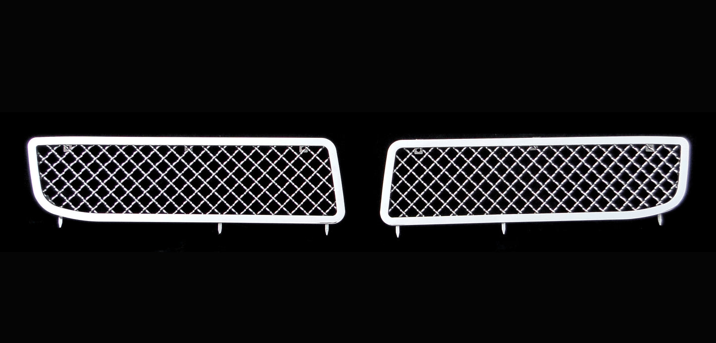 APS Polished Stainless Lower Mesh Grille (2.5mm, w/ Fog Lights Covered): Chrysler 300C 2005 - 2010