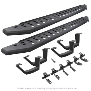 Go Rhino RB20 Complete Running Board Kit w/ Drop Steps: Fits Most Ram 1500 Models (2019-2024) - Black Textured Powdercoat