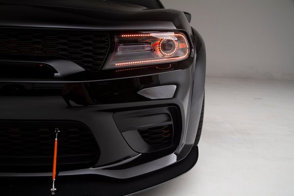 APR Carbon Fiber Front Wind Splitter w/ Rods: Dodge Charger Scat Pack / Hellcat Widebody ONLY 2019 - 2023
