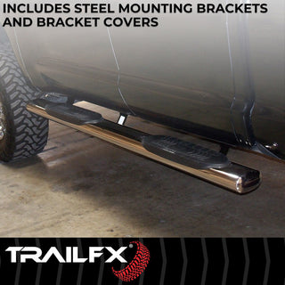 TrailFX 6" Oval Straight Step Bar SS: Fits Ram 1500-3500 2009-2023 w/ Step Pads