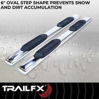 TrailFX 6" Oval Straight Step Bar SS: Ram 1500 2019-2024 w/ Step Pads