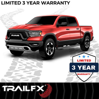 TrailFX 4" Oval Straight Step Bar Standard (RIGHT): Fits Ram 1500 / 2500 / 3500 2009-2023 w/ Step Pads - Black