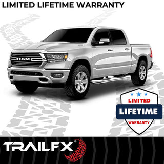 TrailFX 4" Oval Bent Step Bar Stainless: Fits Ram 1500 2019-2024 3.6L/5.7L