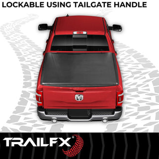 TrailFX Soft Folding Tonneau Cover 8': Fits Ram 1500/2500/3500 2009-2023 - Black