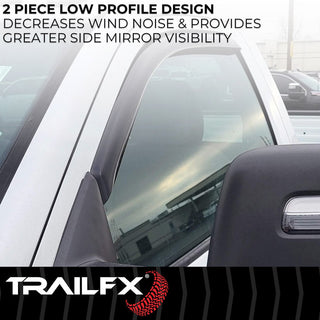 TrailFX In Channel 2-Piece Window Vent: Fits Ram 1500 / 2500 / 3500 2009-2024
