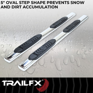 TrailFX 5" Oval Straight Step Bar Stainless: Ram 1500 2019-2022 3.6L/5.7L