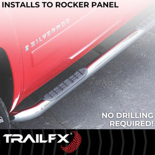 TrailFX 3" Round Stainless Step Bar (CREW): Fits Ram 1500-3500 2009-2023 w/ Step Pads