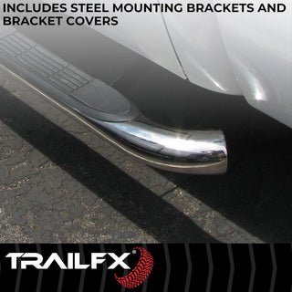 TrailFX 3" Round SS Step Bars Bent 60°: Fits Ram 1500 2009-2023 3.6L/5.7L
