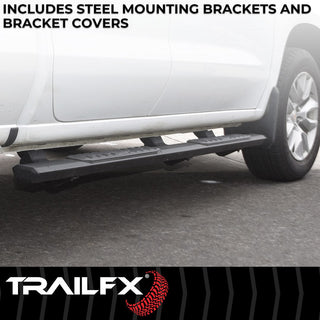 TrailFX A4 Step Bars: Ram 1500 2019-2024 3.6L / 5.7L / 6.2L TRX - Titanium Black