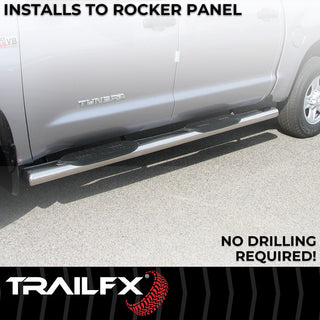 TrailFX 6" Oval Straight SS Step Bars: Fits Ram 1500 2009-2023 3.6L/5.7L