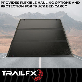 TrailFX Hard Tri-Fold Tonneau Cover: Ram 1500 2019-2024 3.6L/5.7L/6.2L TRX - Black