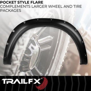 TrailFX Pocket Style Fender Flares: Fits Ram 1500 2009-2023 3.6L/5.7L