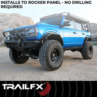 TrailFX Overland Running Board Black Steel: Jeep Gladiator 2020-2026 2.0L/3.0L