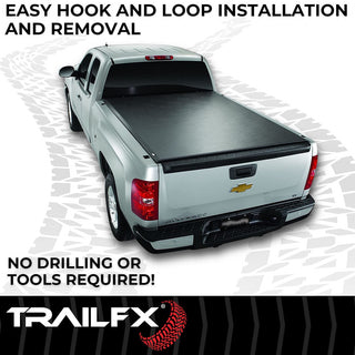 TrailFX Soft Rolling Tonneau Cover 8': Fits Ram 1500/2500/3500 2009-2023 - Black
