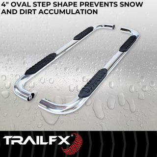TrailFX 4" Oval Bent Step Bar Stainless: Fits Ram 1500 2019-2024 3.6L/5.7L